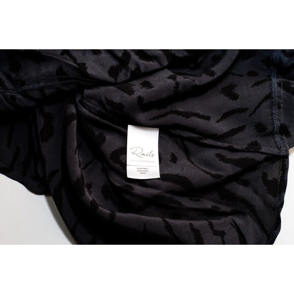 RAILS Hillary Ash Cheetah Wild Cat Animal Print High Low Surplice Top XS - Picture 4 of 9